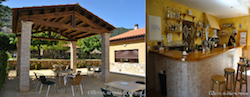 Terraza y entrada al restaurante La Dehesa en Cilleros